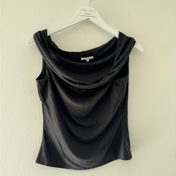 REFORMATION Cello Black Knit Top - Picture 5 of 9
